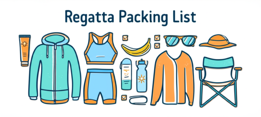 Regatta packing checklist: sunscreen, water, sunglasses, snacks, rain gear, and more