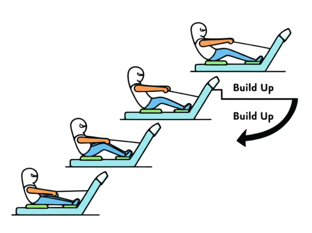 Drill progression: arms only, arms + body, half slide, full slide