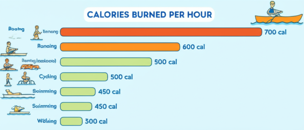 Calorie burn comparison: rowing vs running vs cycling vs swimming vs walking